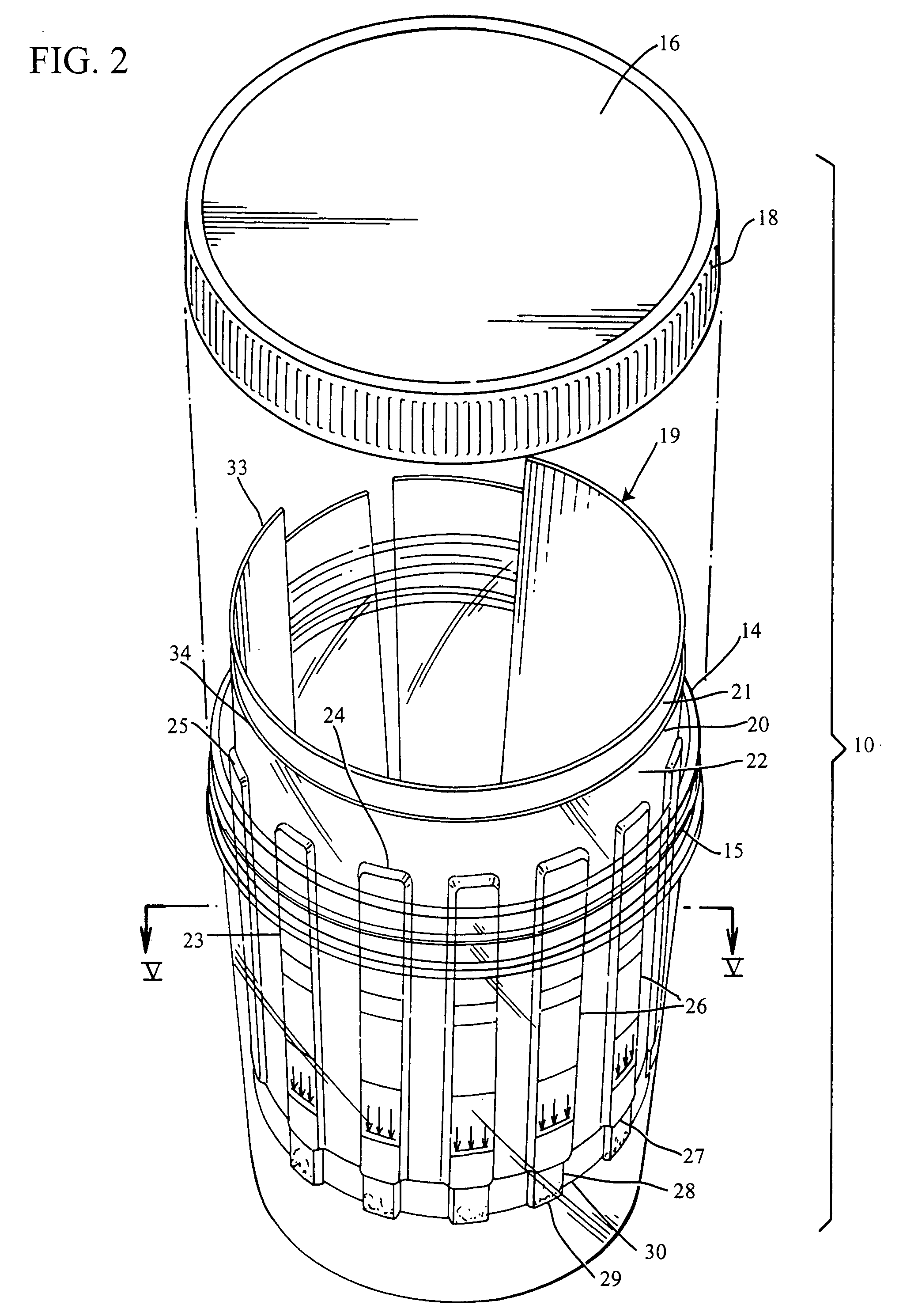 Assay device and process for the testing of fluid samples