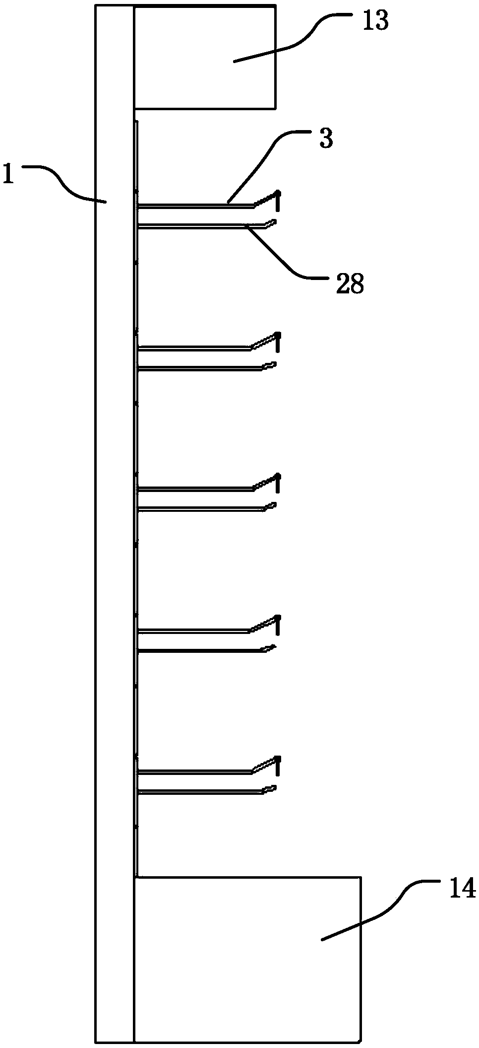 Suspension type goods shelf