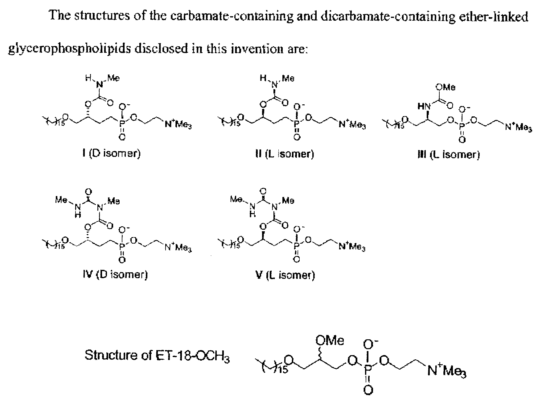 Synthesis of Glycerolipid Carbamates and Dicarbamates and Their Use as an Antitumor Compounds