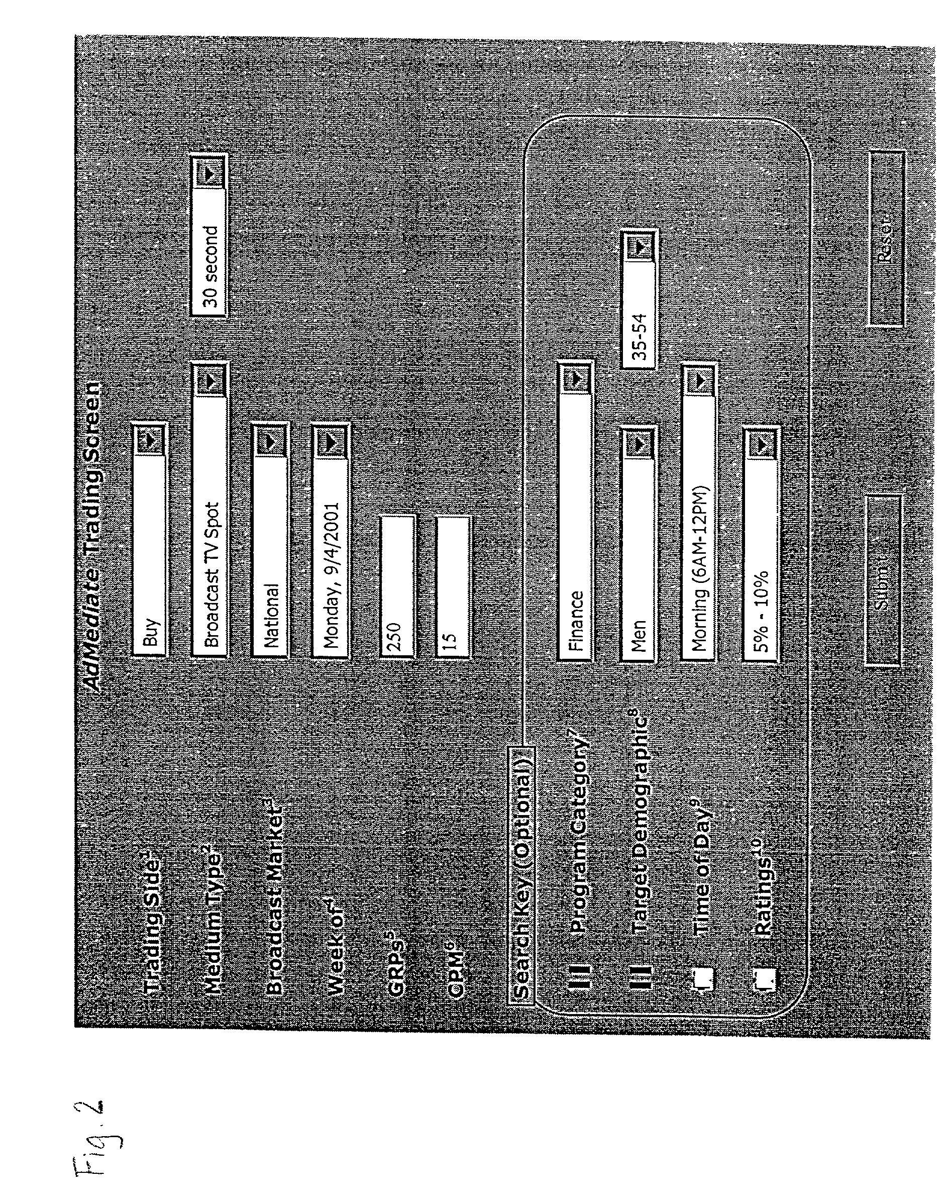 Method and system for facilitating trading of media space