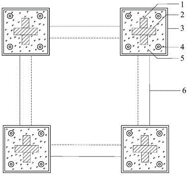 Four-limb pre-stressed anti-buckling member connected through wavy webs