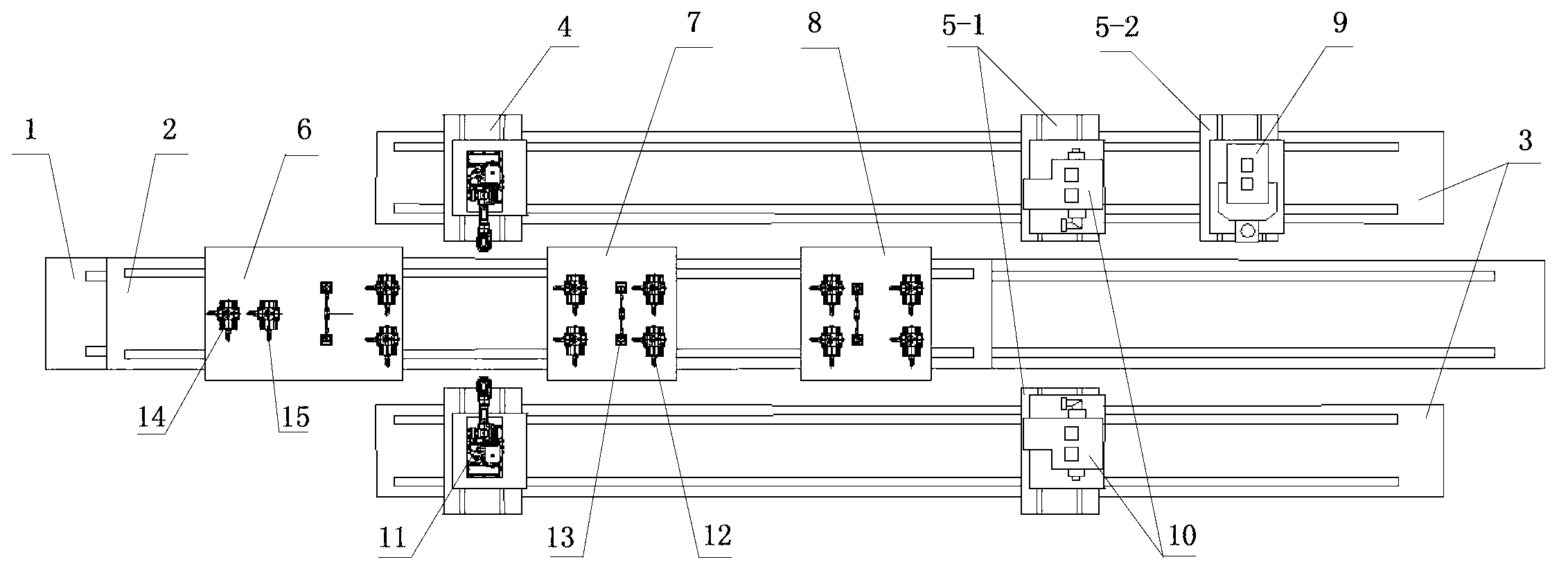 System and layout method for airframe three-section involution and intersection hole machining