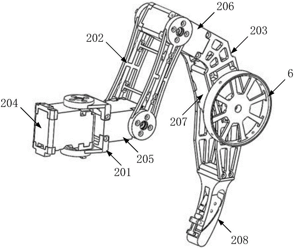 Six-wheel-leg movable operation robot test platform