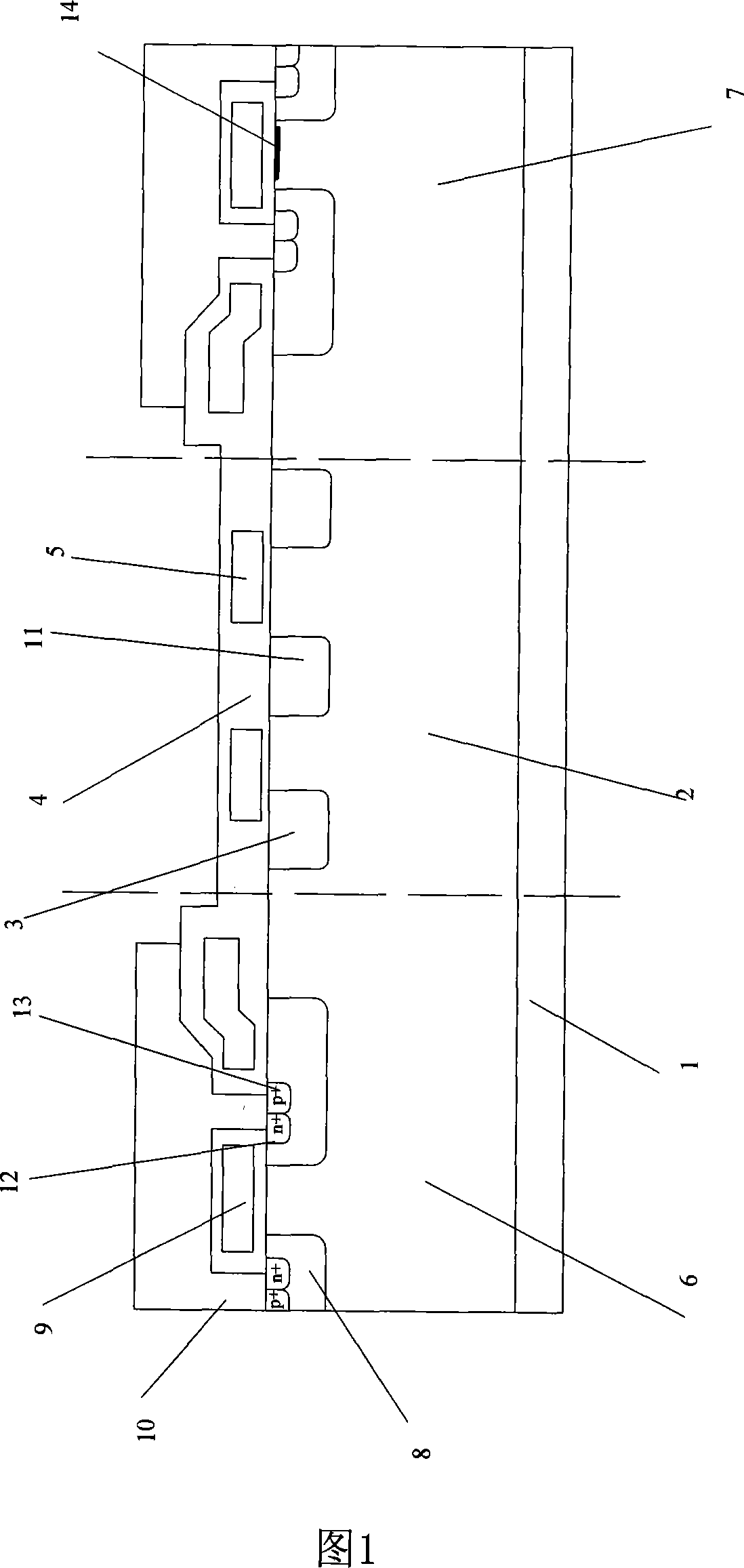 Integrated enhancement type and depletion type vertical bilateral diffusion metallic oxide field effect pipe