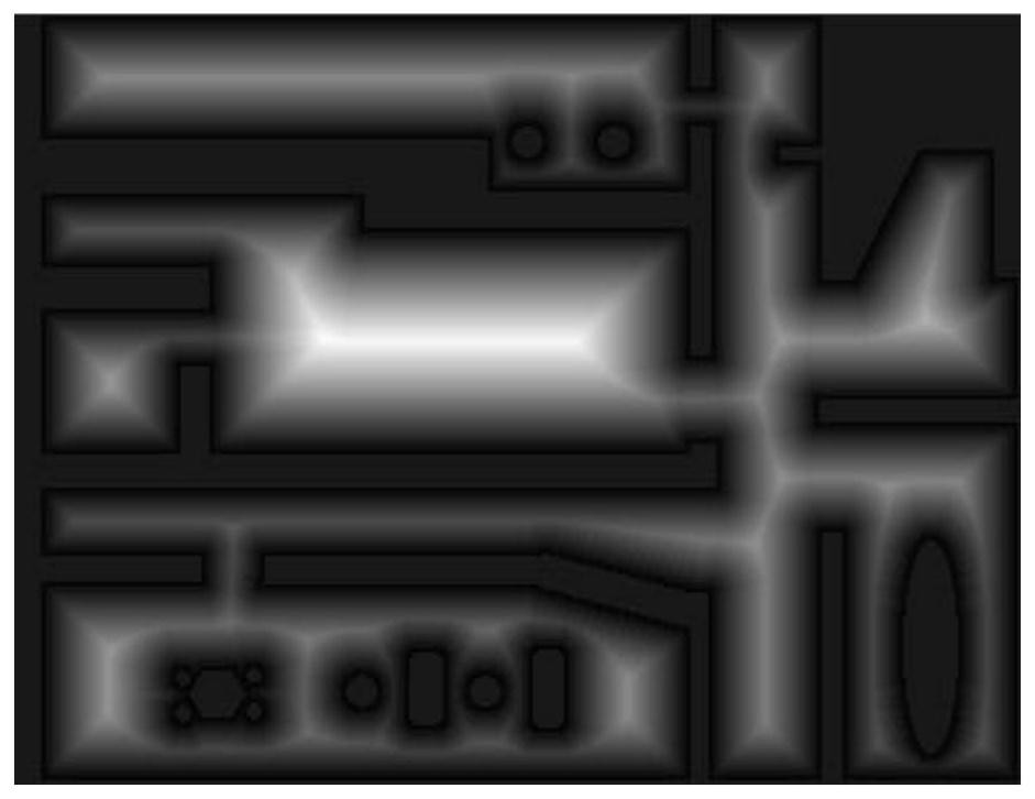 A method of distance map reconstruction and skip path planning based on anti-collision radius