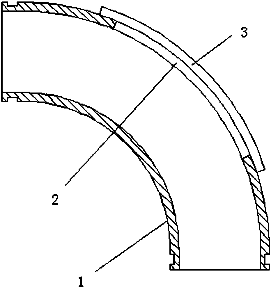 Inserted type high-wear-resistance composite integrated tail end elbow pipe for concrete pump truck