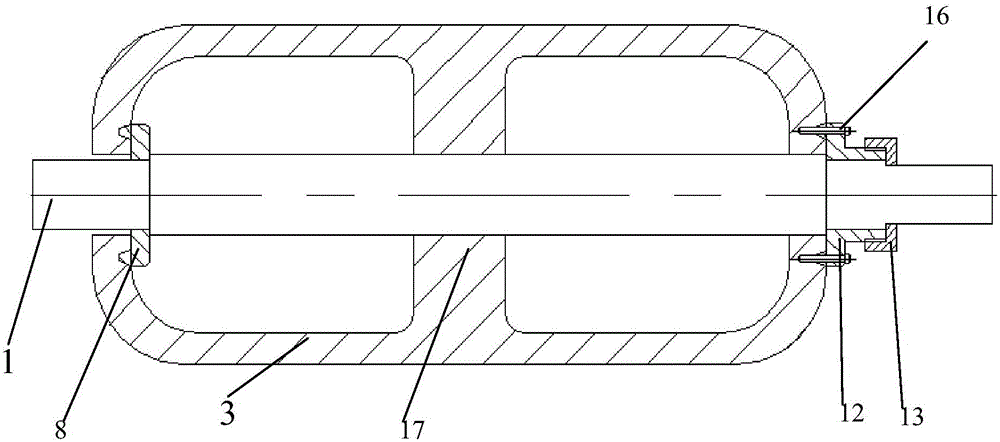 Winding forming die for small-opening composite material container