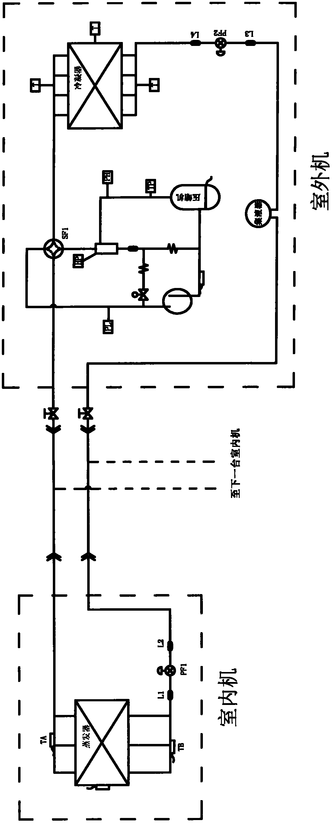 Refrigerant flow control method for multi-connected air-conditioning system during heating