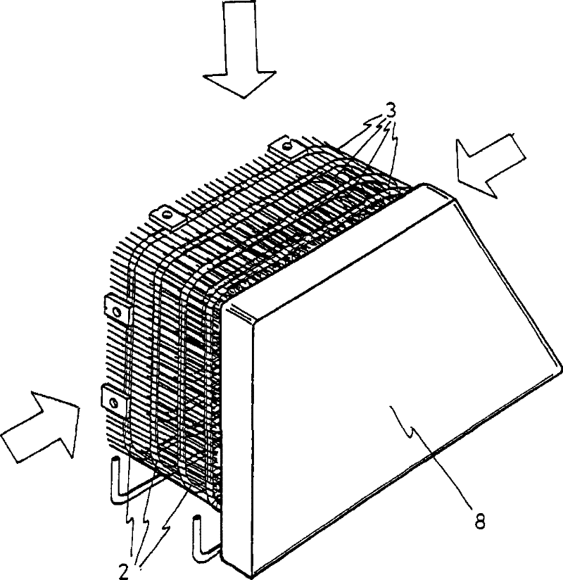 Condenser combination and household electrical appliance using the same