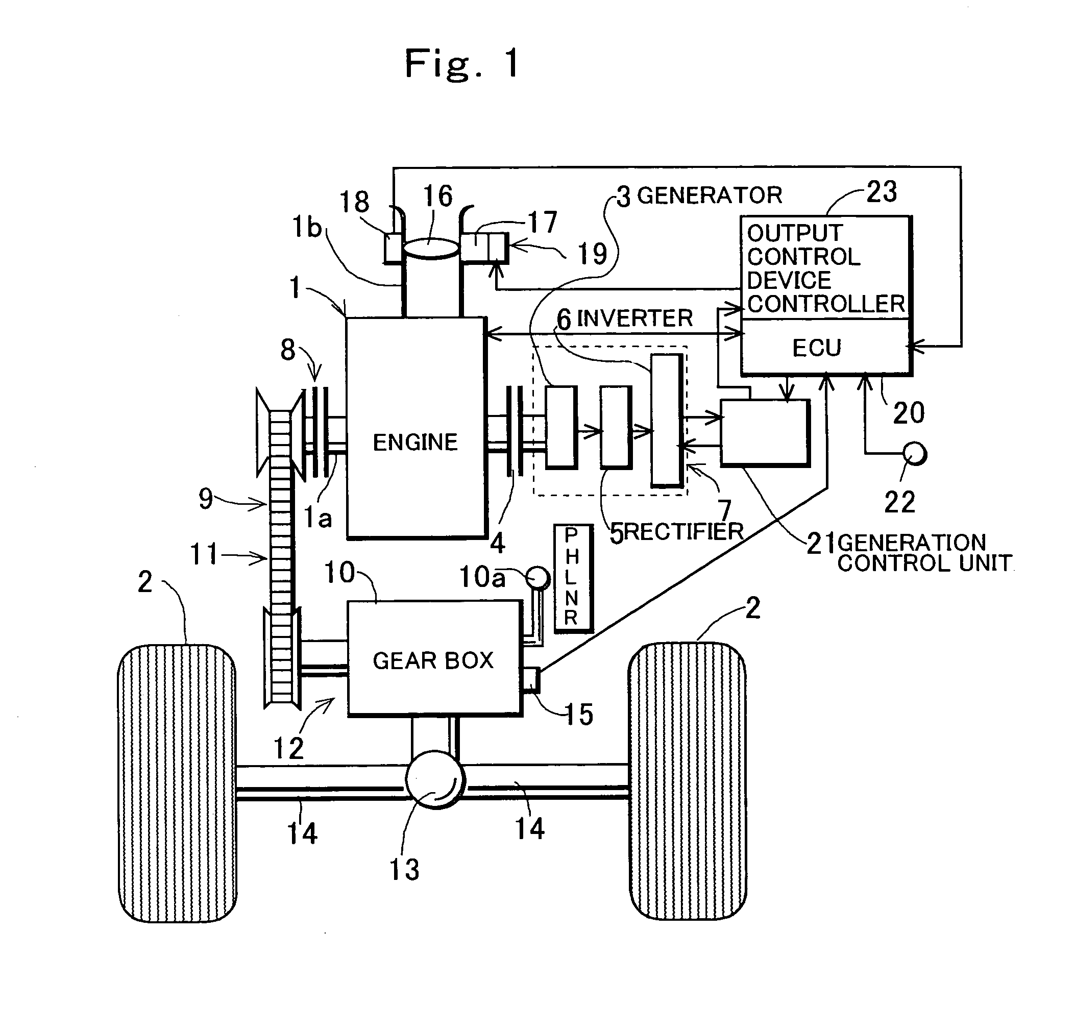 Control device for engine driven vehicle incorporating generator