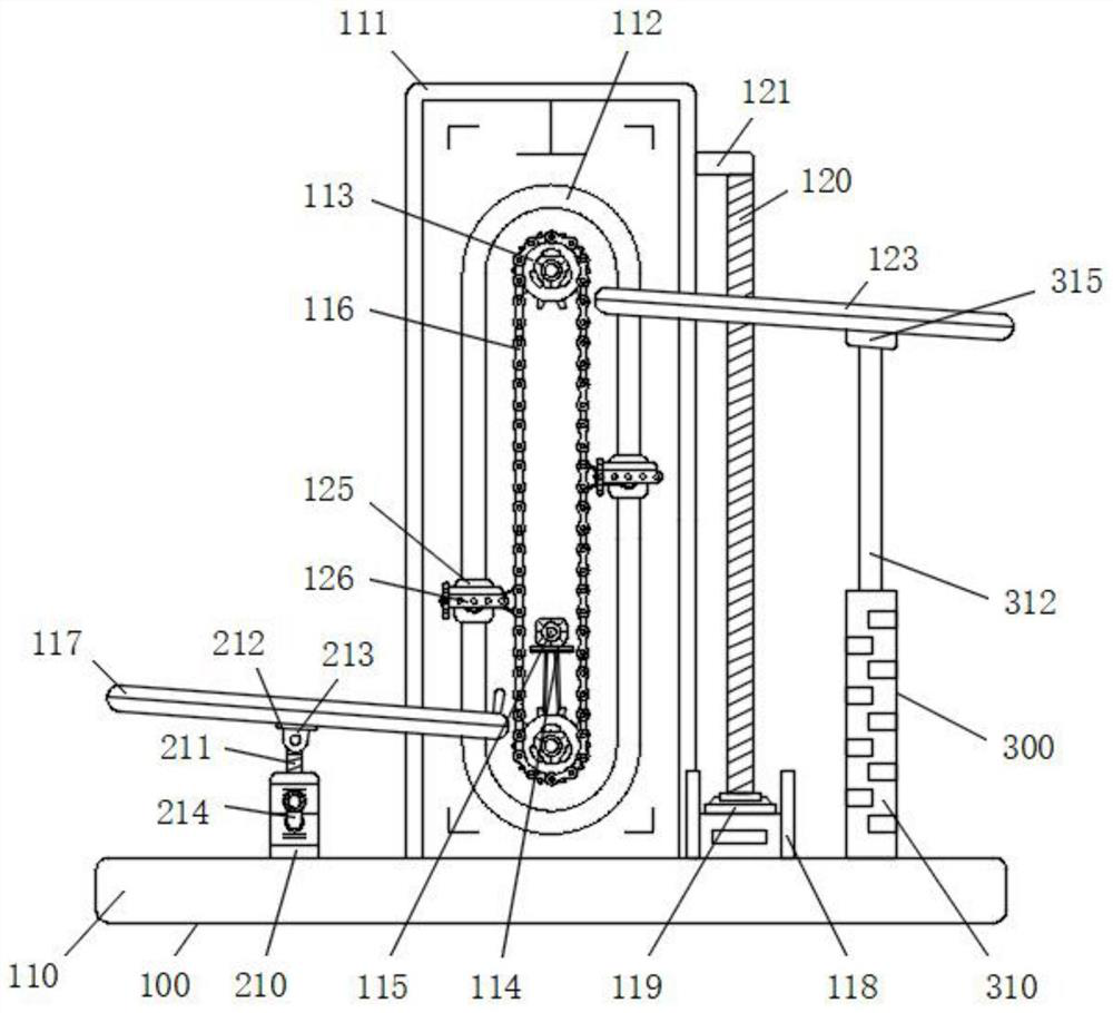 Safe and stable mechanism of weight vertical conveying equipment for automobile spare part machining