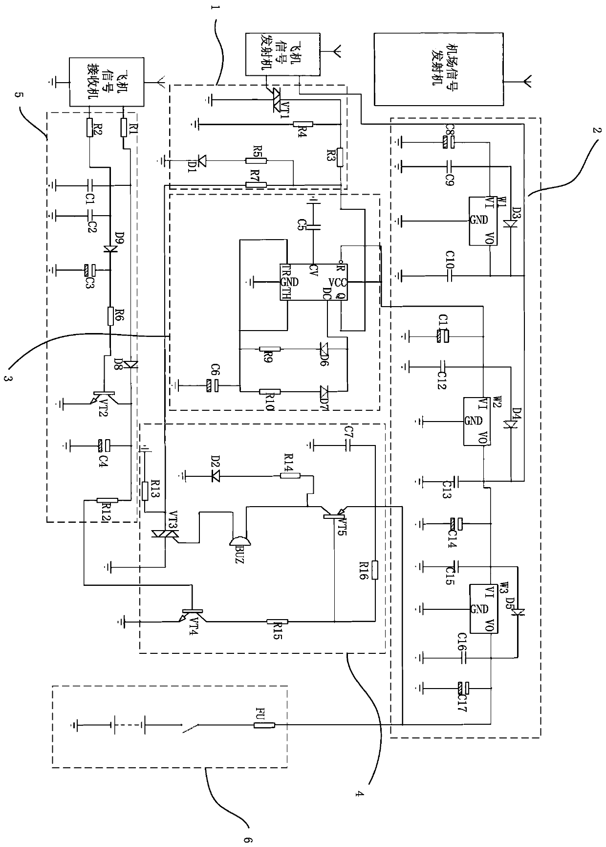 Air danger approaching automatic alarm and alarm control method thereof