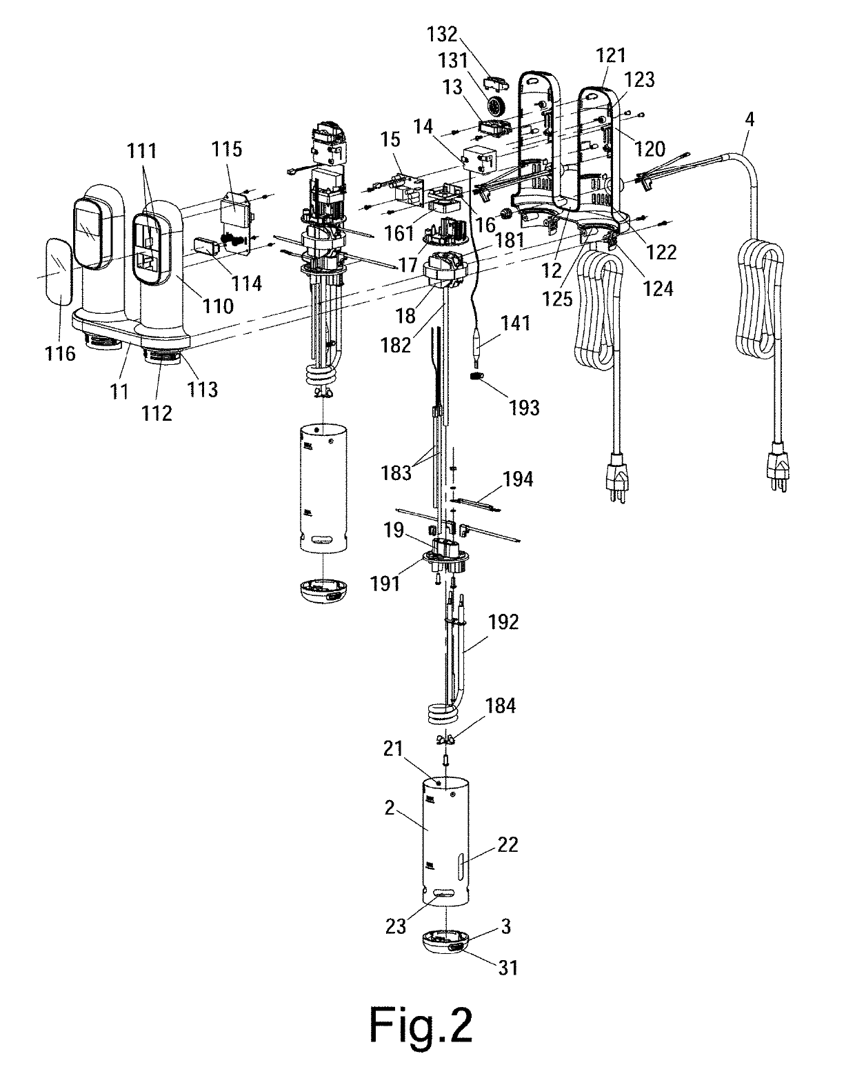 Double tube immersion electronic circulation cooking device