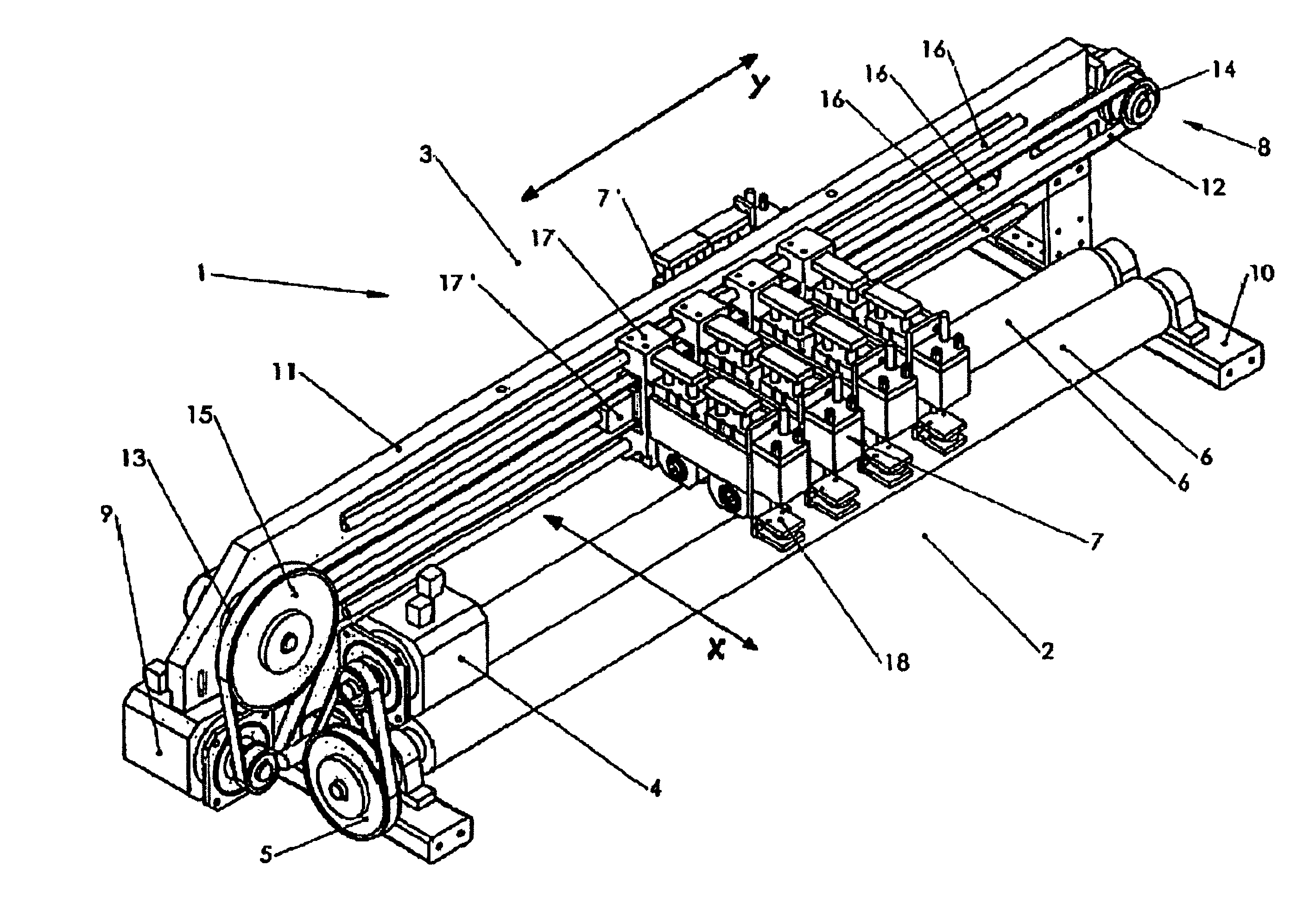 Apparatus for the positioning of a tool or a tool holder in a machine designed for processing a sheet material