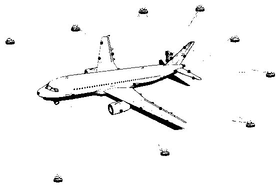 Full-airplane horizontal measurement method based on work space measurement location system