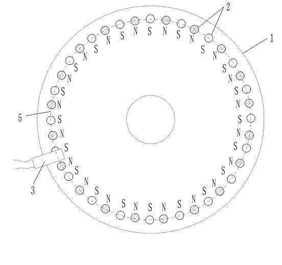 Sensing element with plurality of magnet blocks uniformly distributed in housing