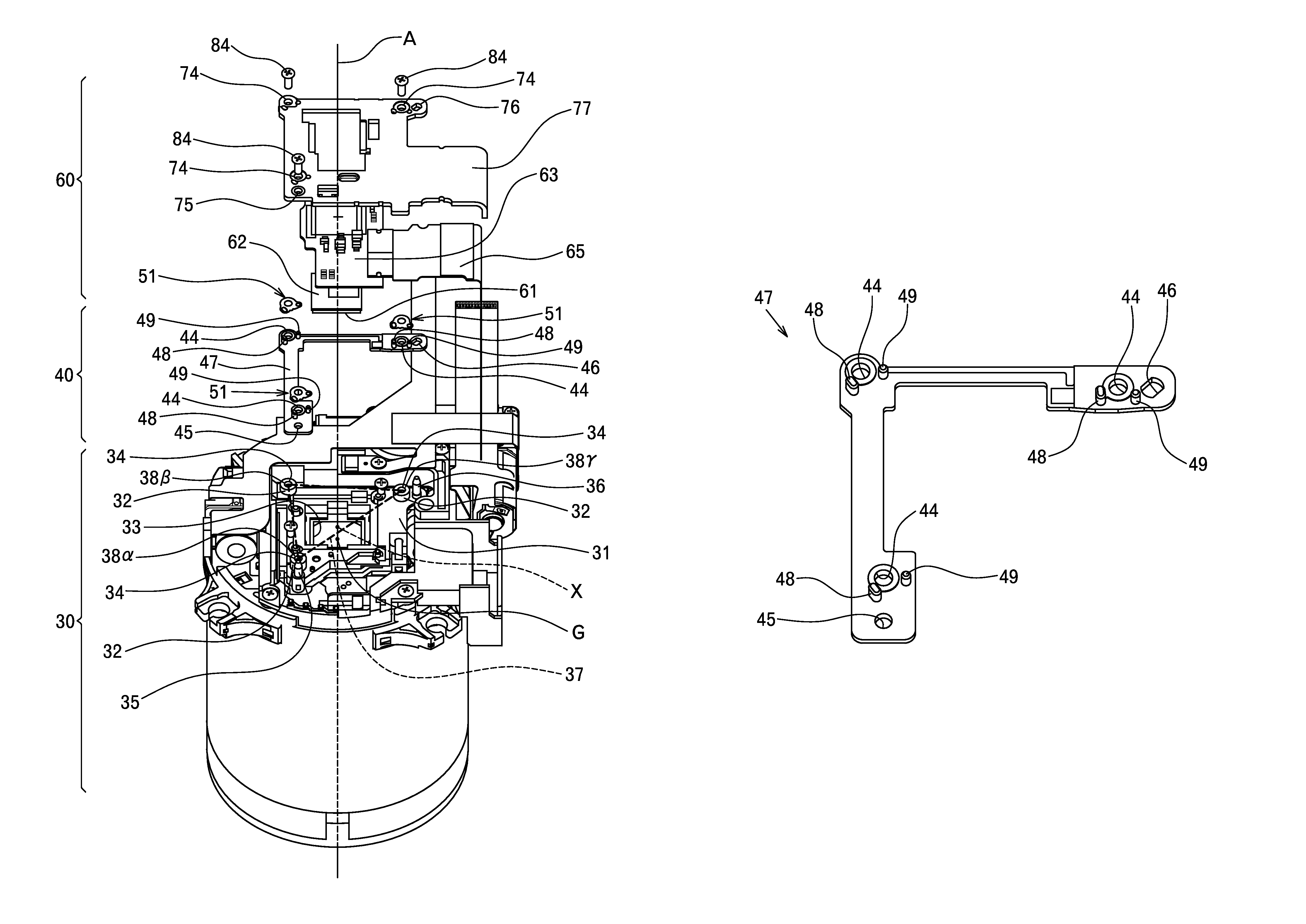 Lens unit and image pickup device including same