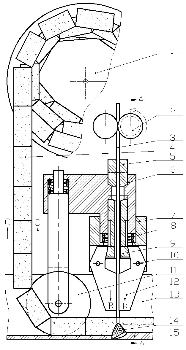 Ultra-narrow gap welding device and method for U-shaped flux strip constraining arc