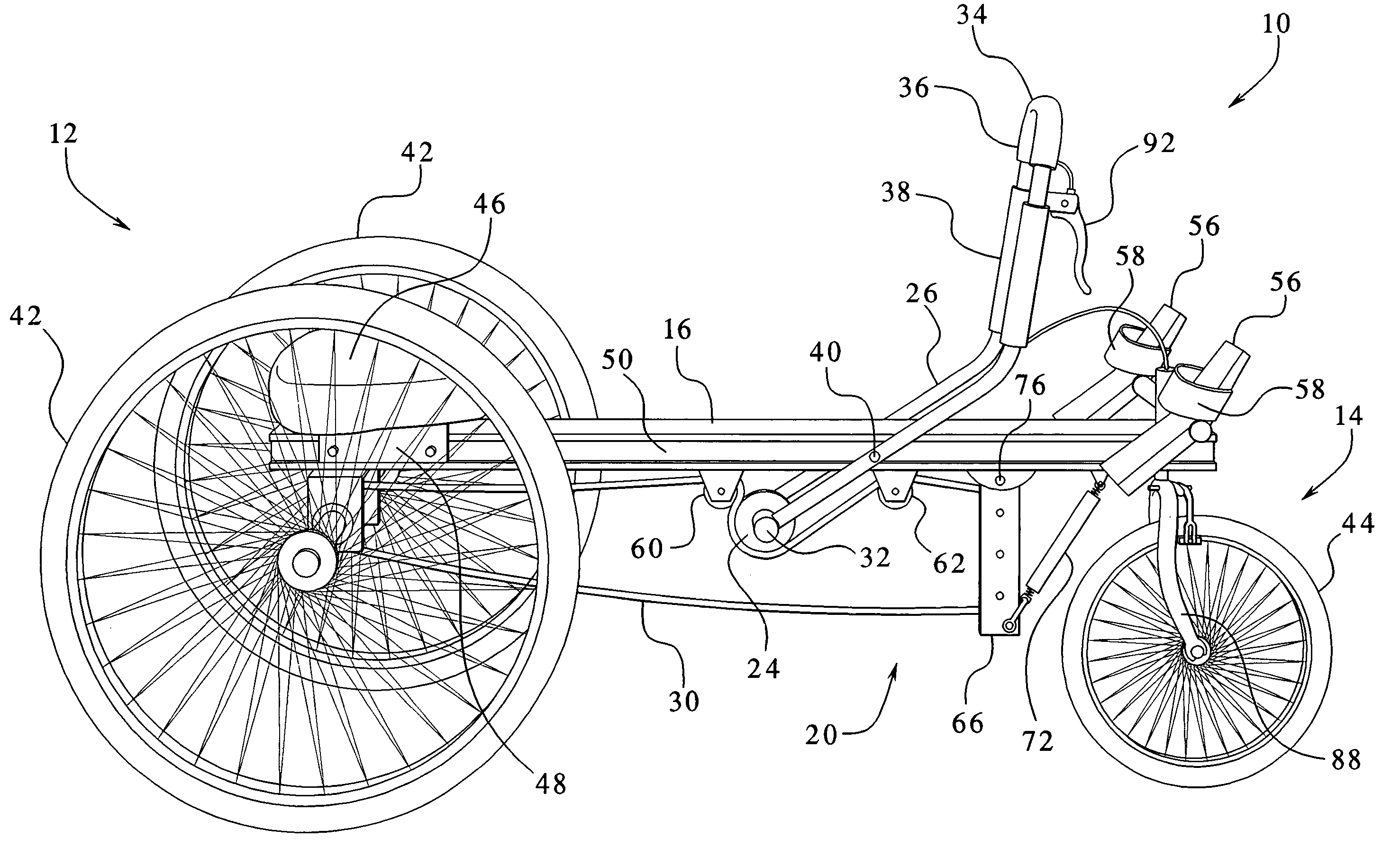 Manually powered vehicle having improved steering