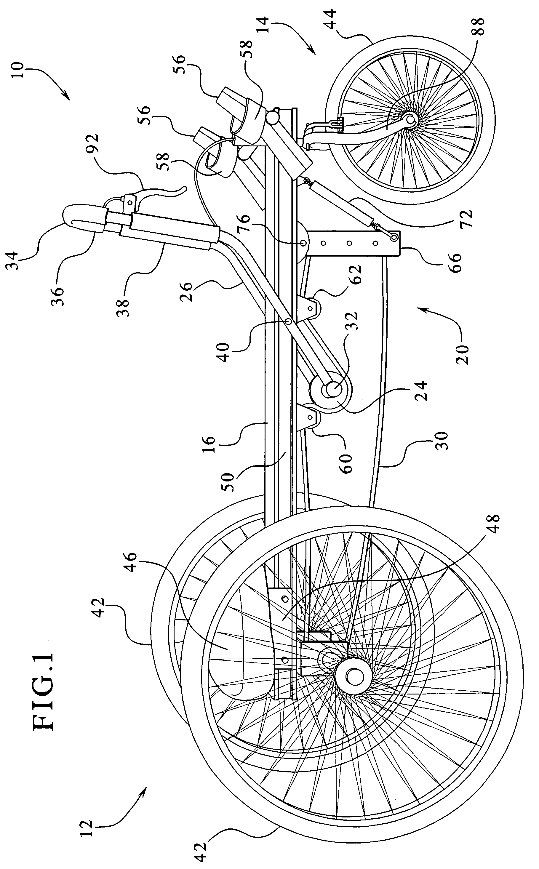 Manually powered vehicle having improved steering