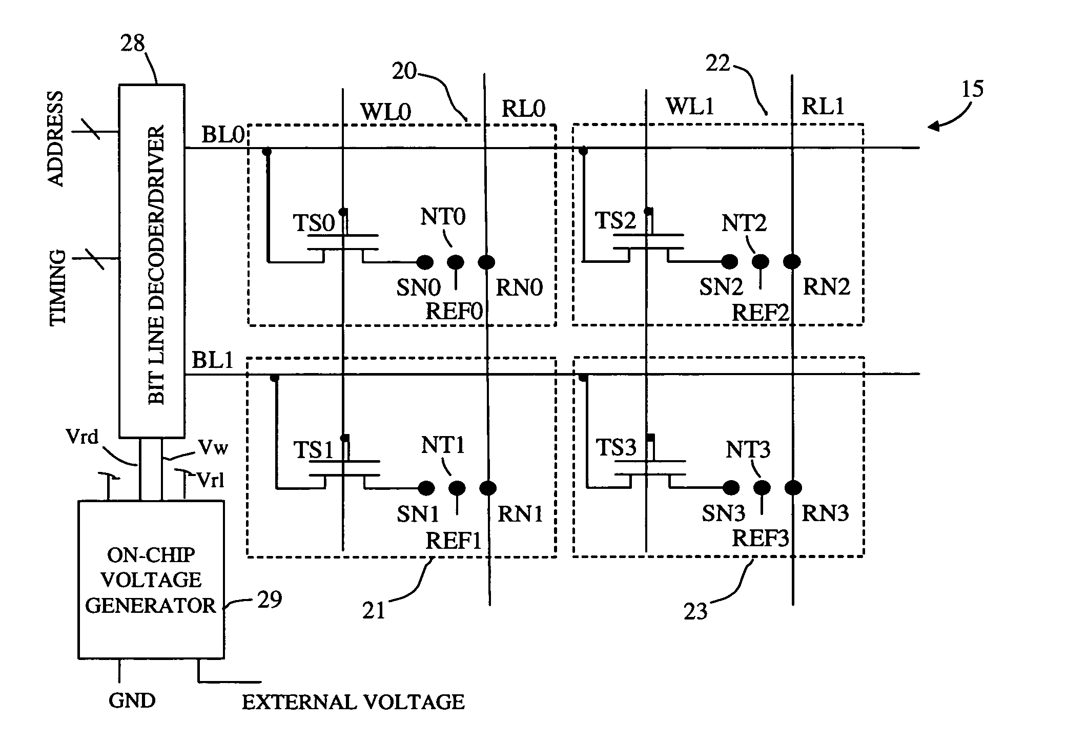 Non-volatile RAM cell and array using nanotube switch position for information state