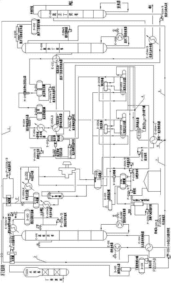 Production device for preparation of isooctane by isobutane and butene alkylation reaction