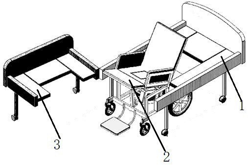 Combined intelligent medical care bed chair and intelligent control system thereof