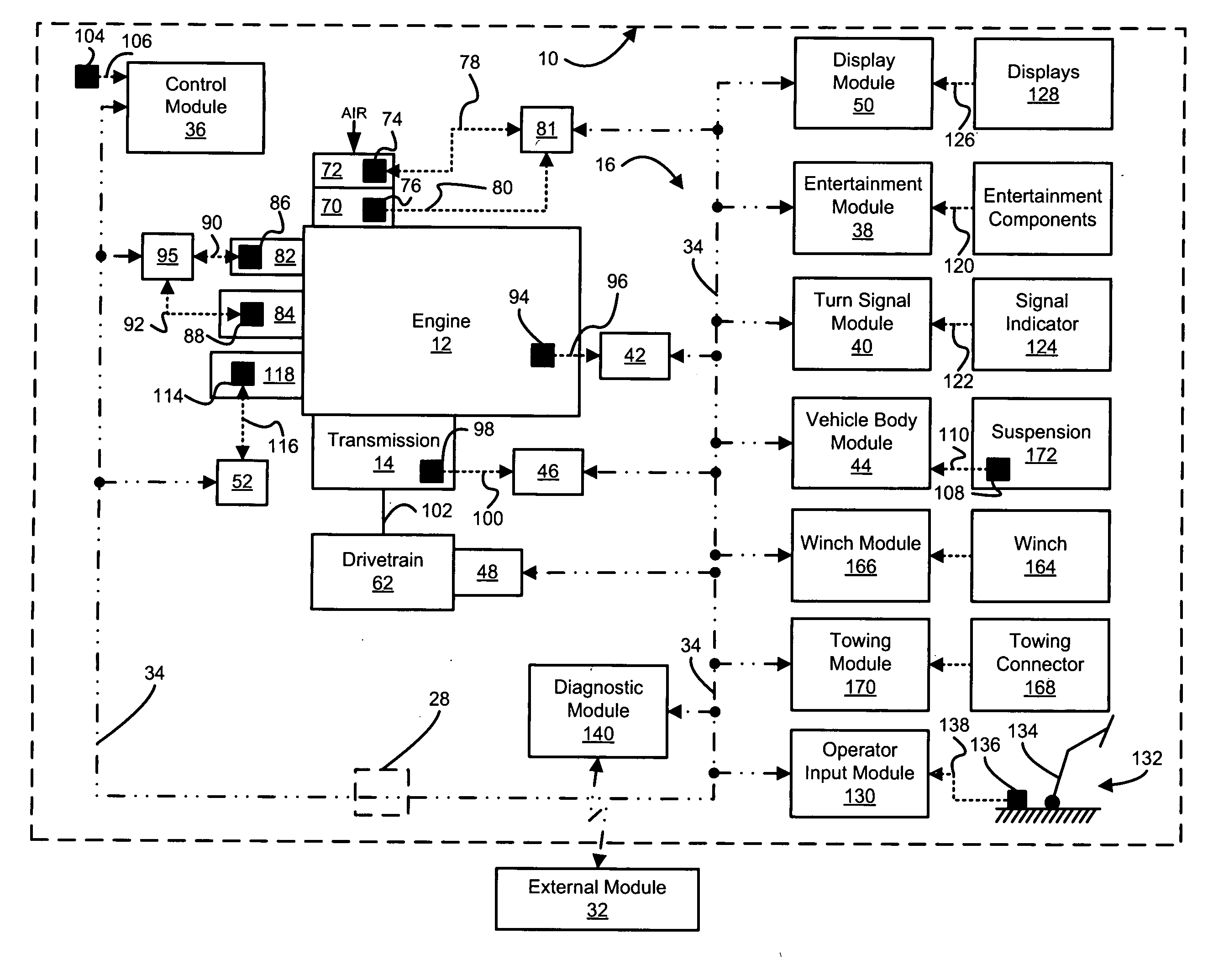 Controller area network based self-configuring vehicle management system and method