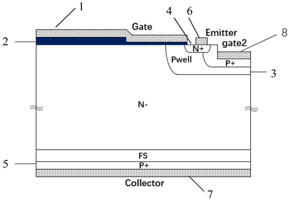 A low on-state voltage drop igbt and its control method and manufacturing method