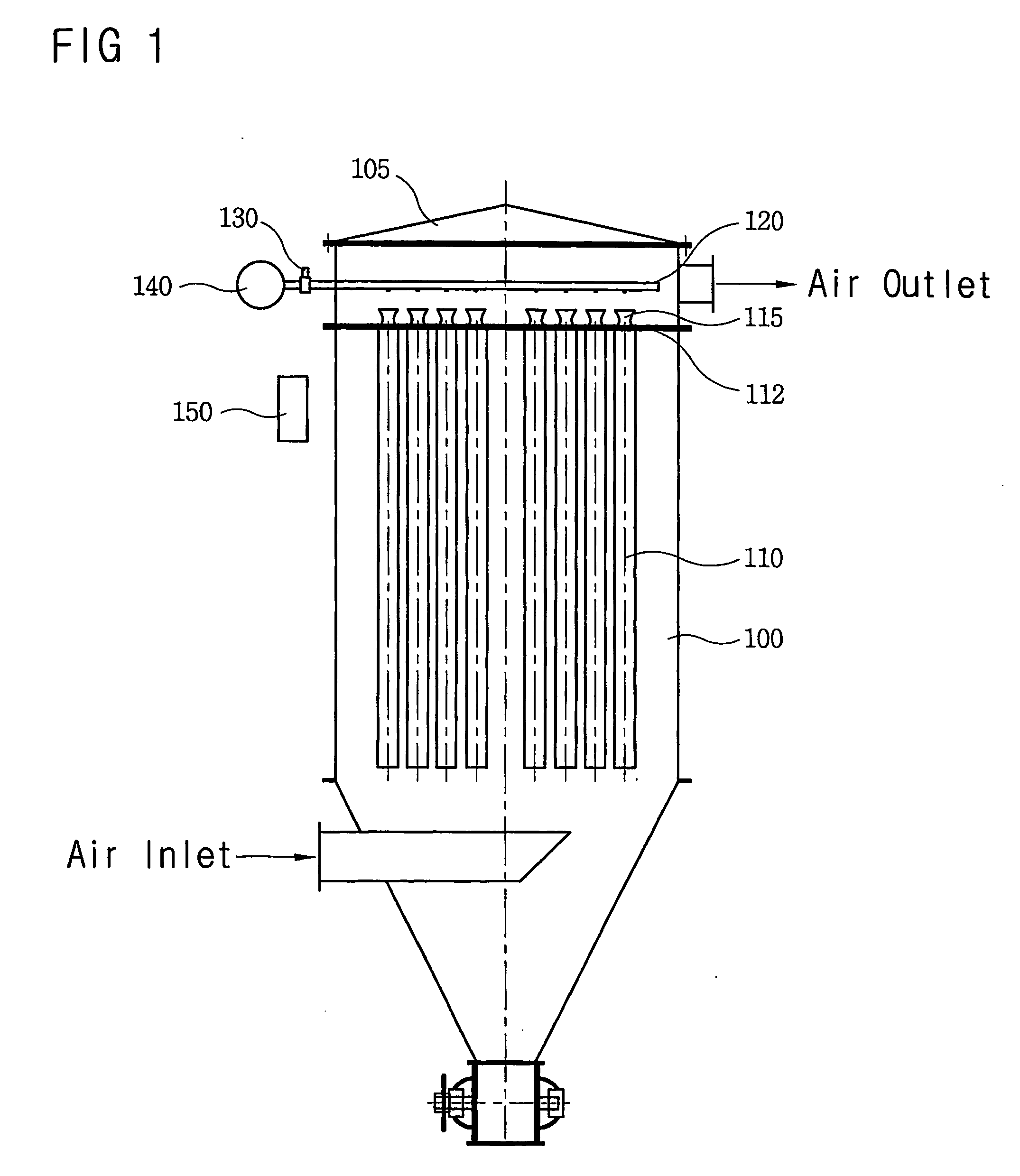 Rotary pulse type filter dust collector