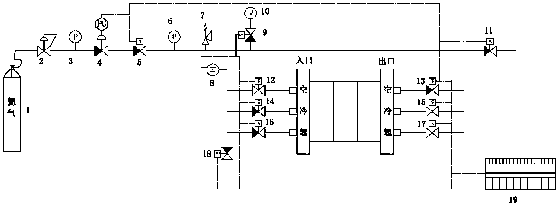 Device and method for testing fuel cell stack leakage rate