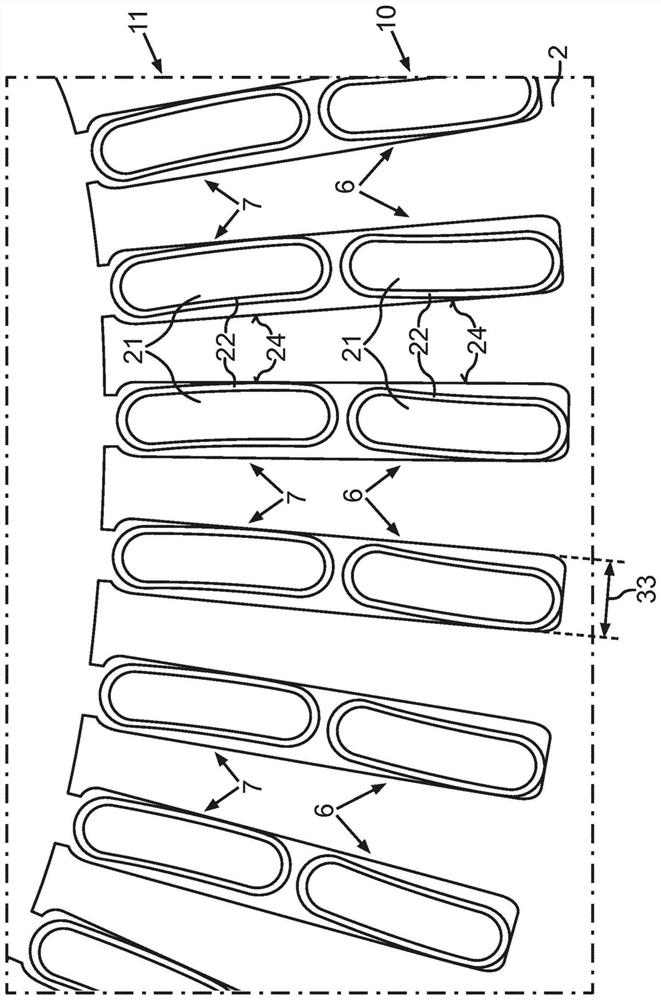 Stator with insulated bar windings for electric motors