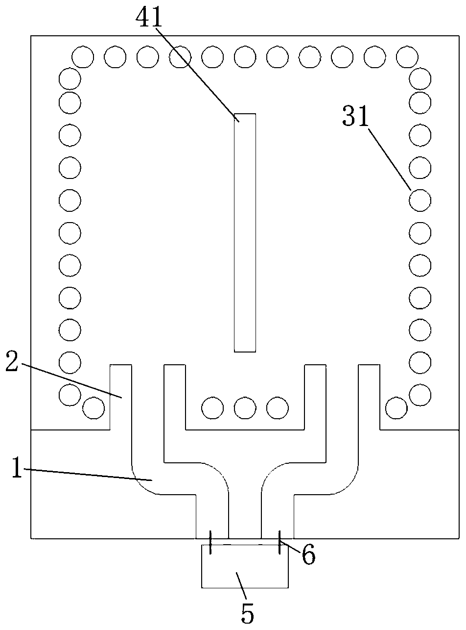 Same-side differential feeding substrate integrated waveguide slot antenna