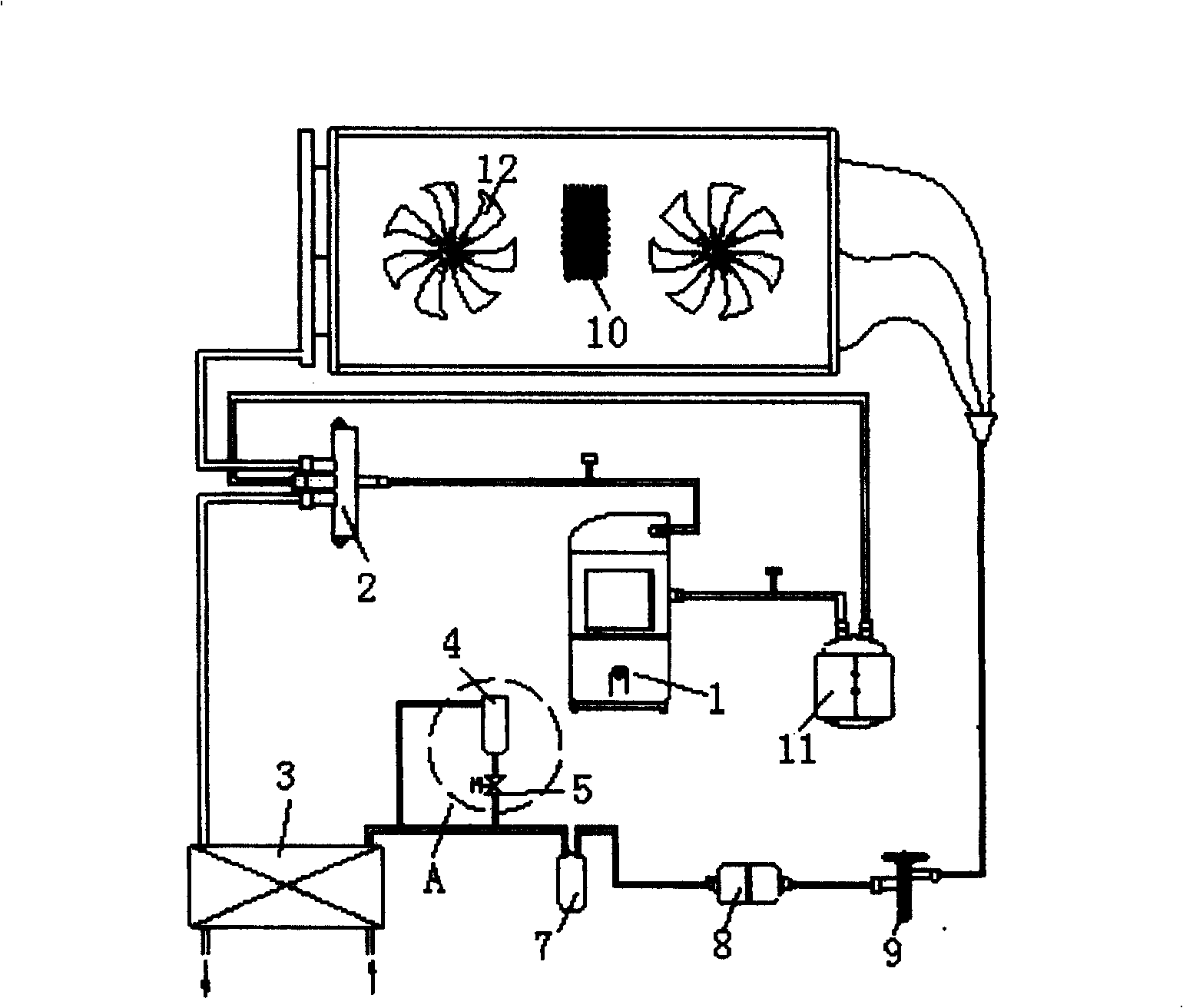 Capacity governing system for heat pumping set