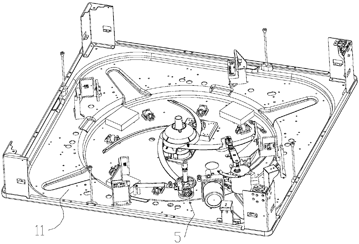 Mahjong machine and stacking and pushing tile feeding structure thereof