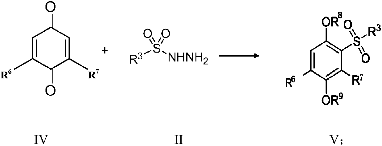 A kind of preparation method of sulfonyl hydroquinone compound