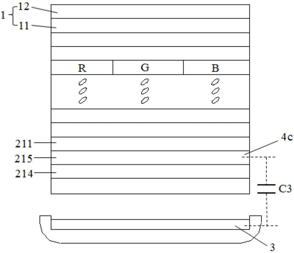 Outer-hanging touch display device with pressure-sensing touch function