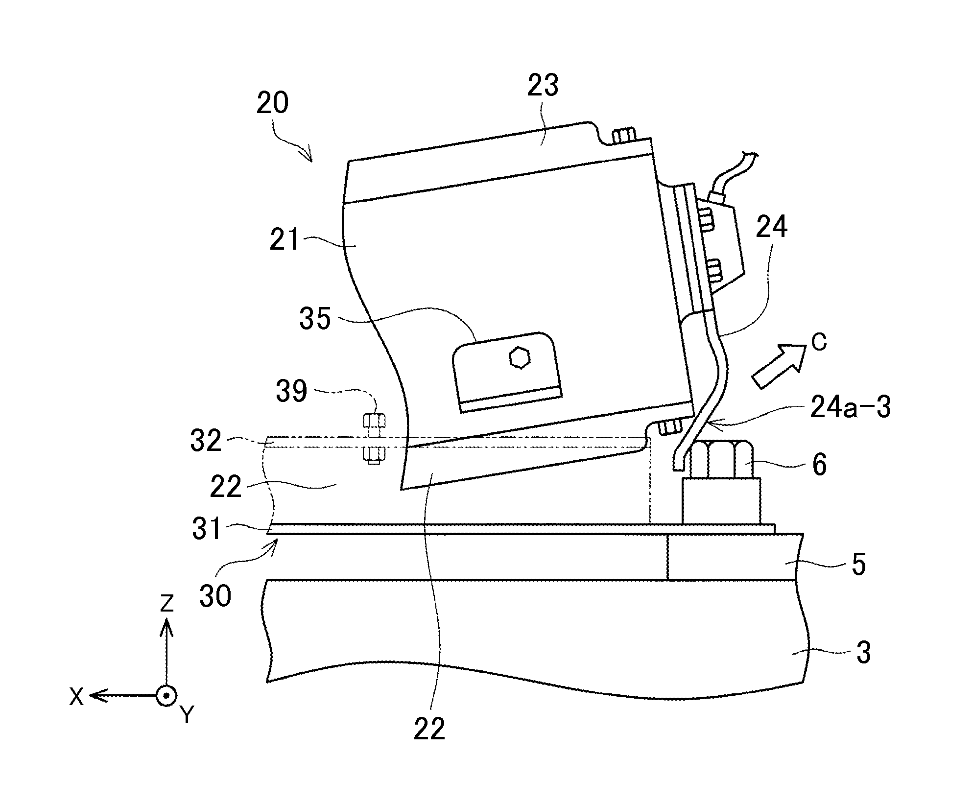 Fixing structure of electric apparatus to vehicle