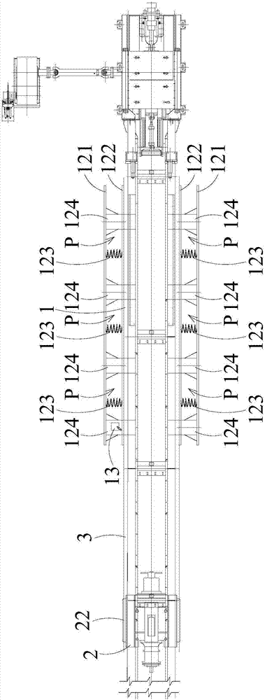 Mandrel trolley parking device and punching machine provided with the same