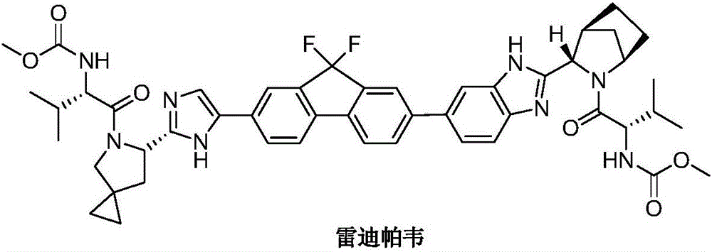 Preparation method of ledipasvir intermediate and intermediate compound