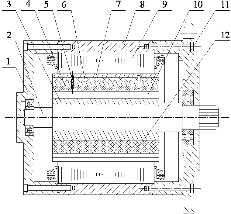 Permanent-magnet hybrid magnetic circuit drive motor of electric vehicle