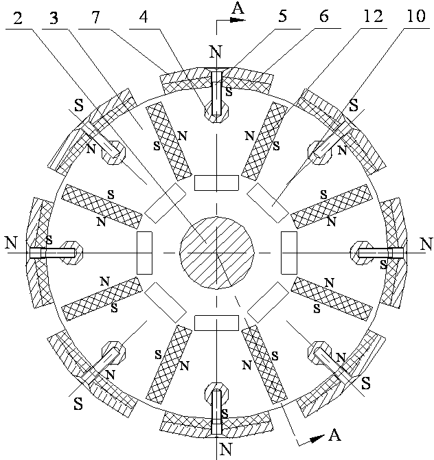 Permanent-magnet hybrid magnetic circuit drive motor of electric vehicle