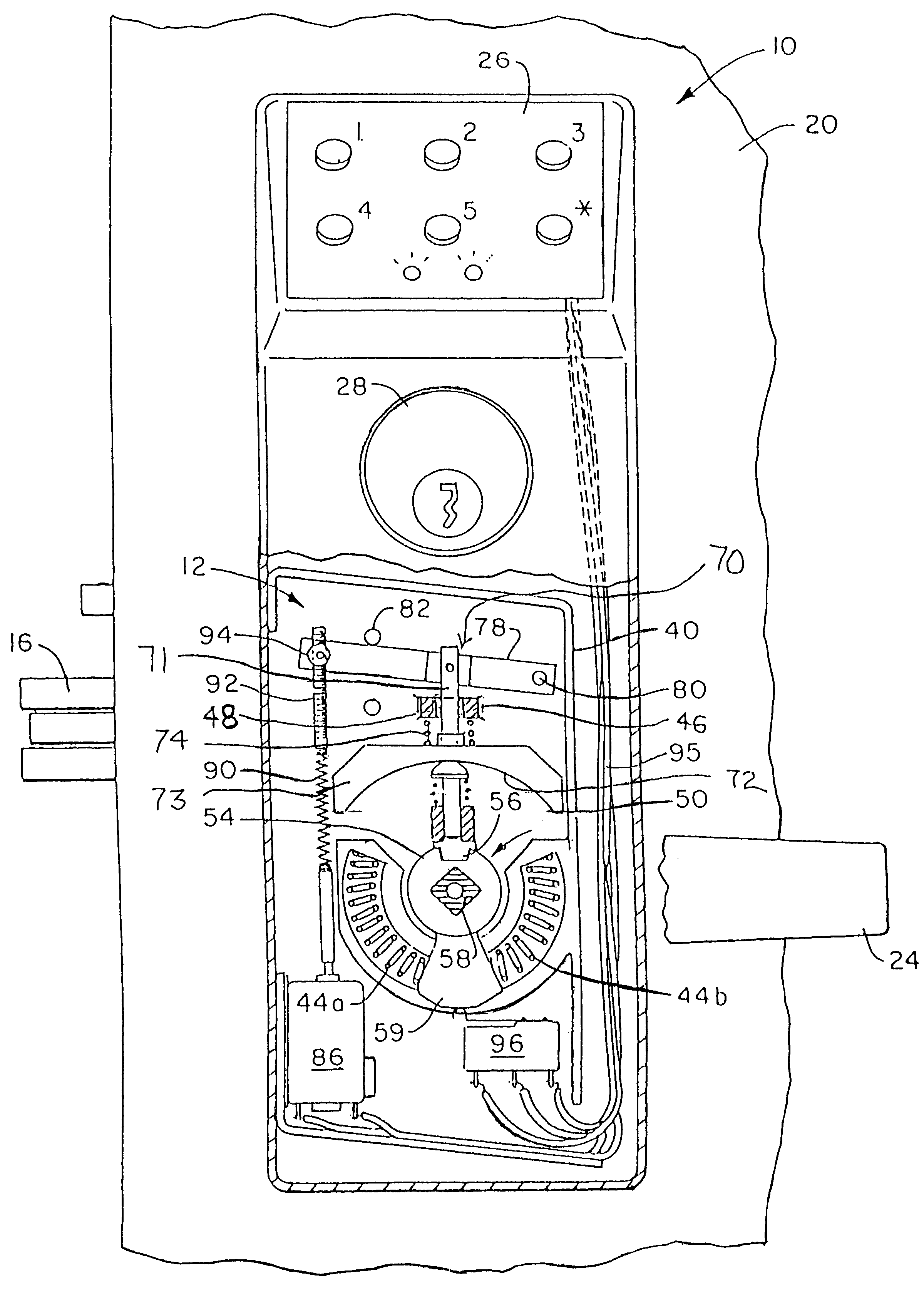 Clutch mechanism with moveable injector retainer wall for door lock system