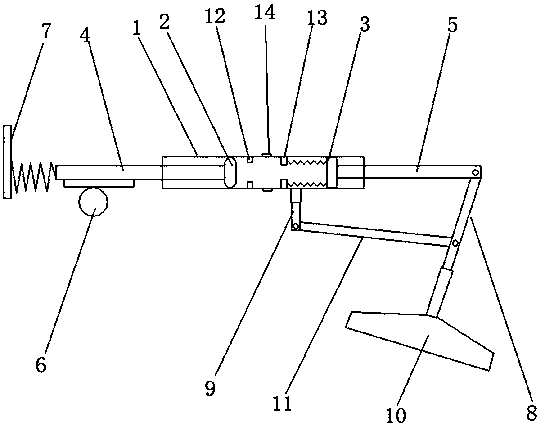 Device for sweeping accumulated snow in front of wheels in running process of vehicle