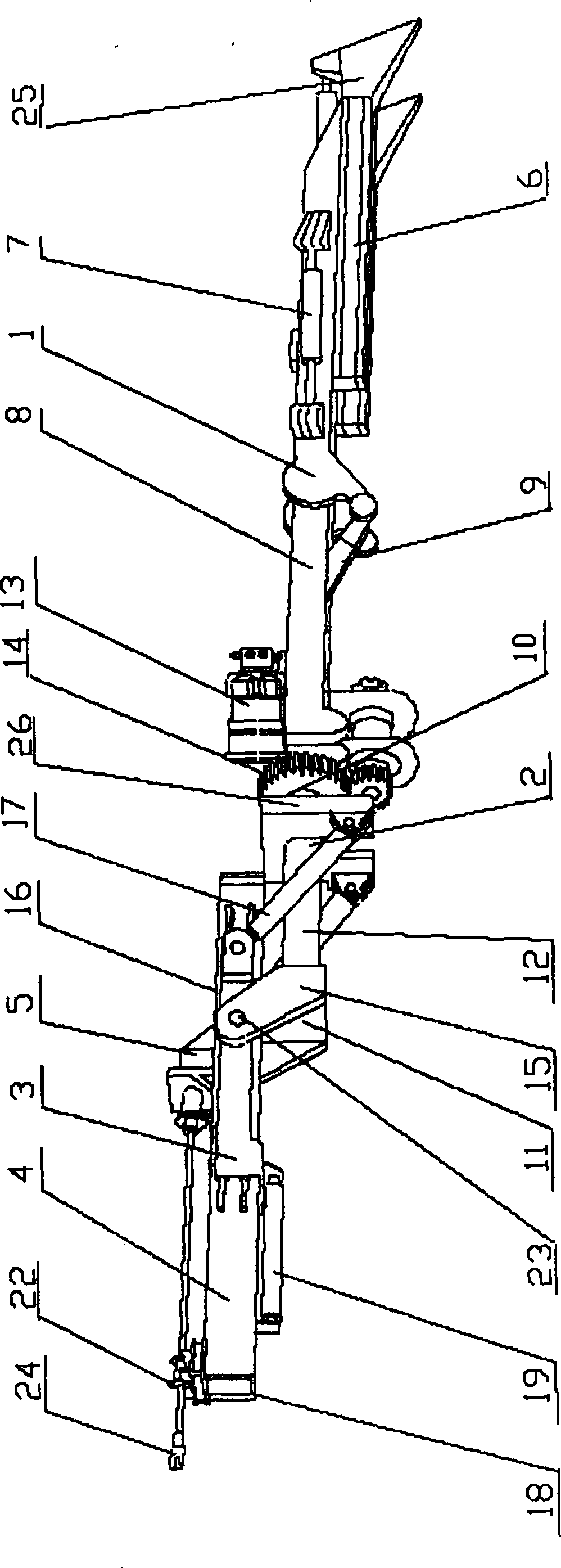 Novel omnibearing drill boom of drill loader