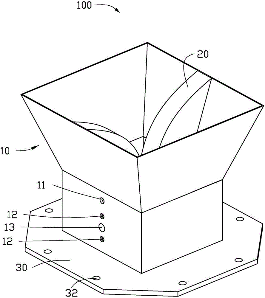 Low-orbit positioning load aluminium alloy horn antenna and manufacturing method thereof