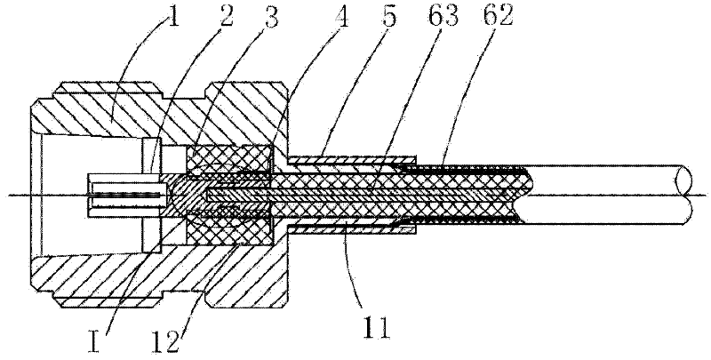 Coaxial cable connector with integrated outer conductor