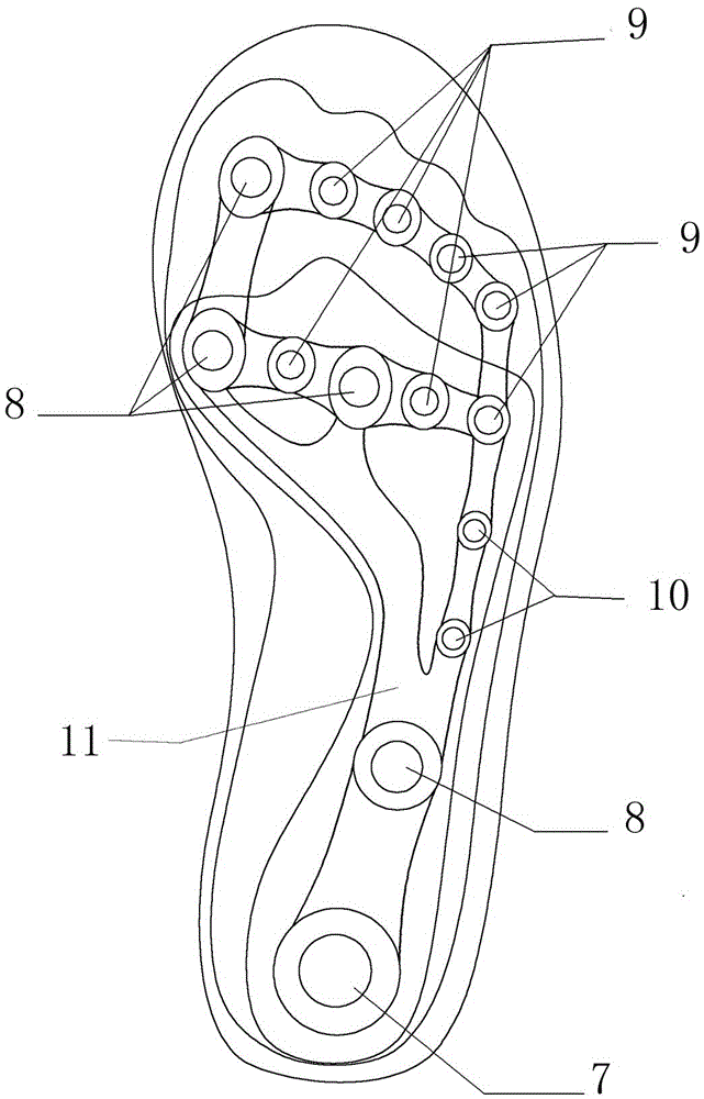 Dispersed step-by-step shock-absorbing sole