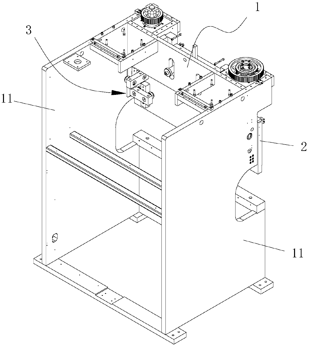 Bending machine with D-axis guide devices