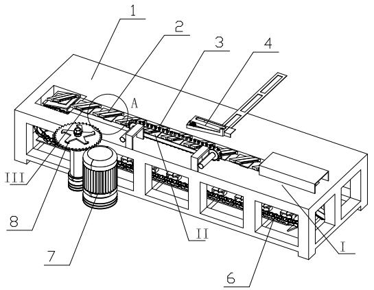 Rotary clamping block caterpillar track for wooden tenon automatic processing machine